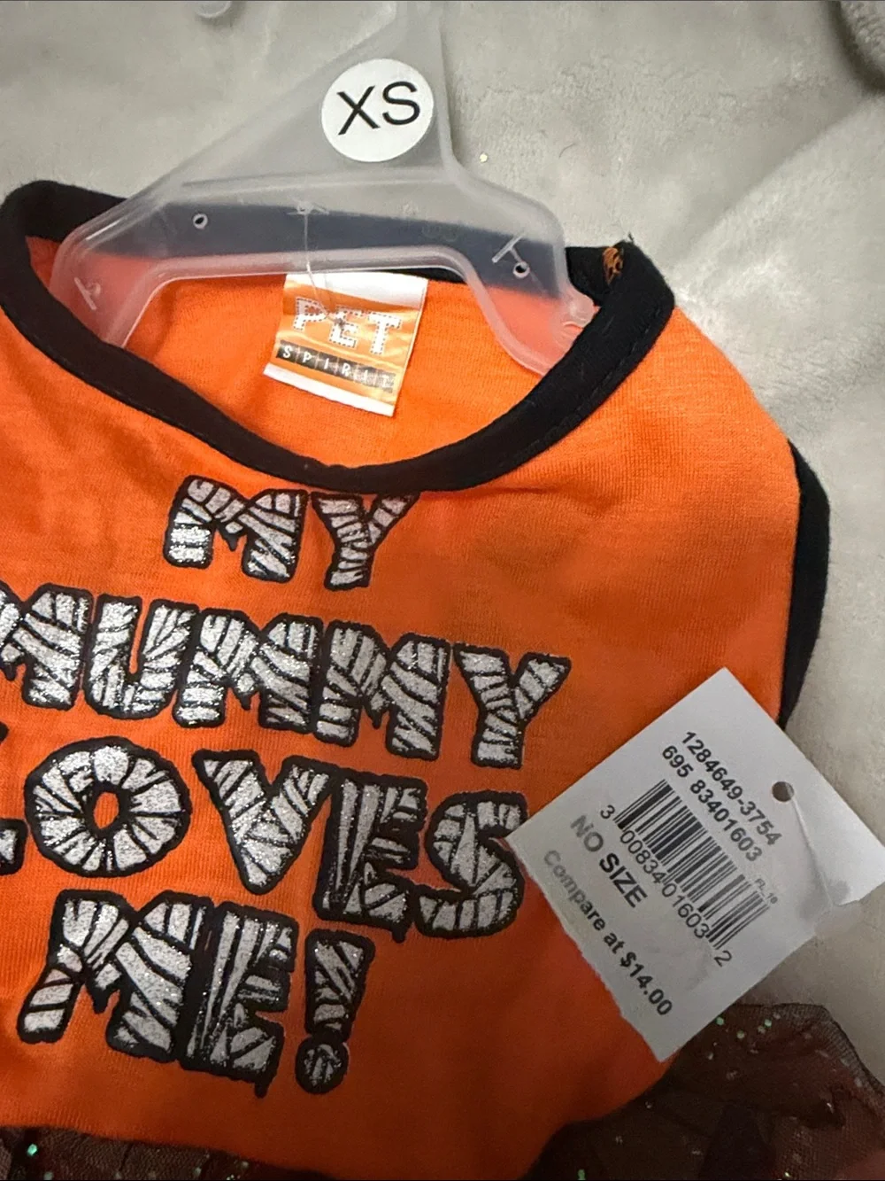 PET SPIRIT dog Orange 'My Mummy Loves Me!' Tutu dress - XSmall
